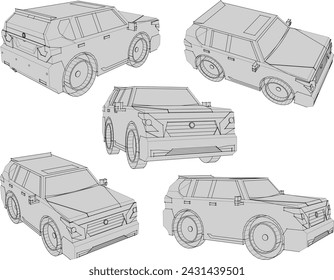 Vector sketch illustration of simple car design