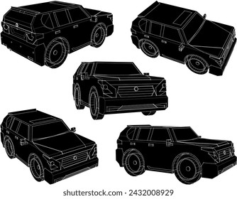 Vector sketch illustration of simple car design