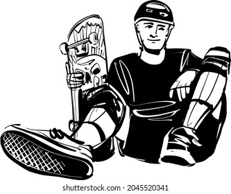 Ilustración vectorial del skateboarder 