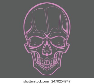 Vector sketch illustration of the skull with bones