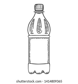 Vector Sketch Illustration - Small Plastic Bottle.