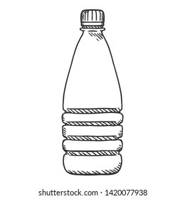 Vector Sketch Illustration - Small Plastic Bottle.