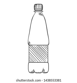 Vector Sketch Illustration - Small Plastic Bottle.