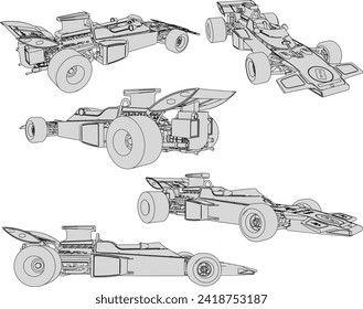 Dibujo vectorial del diseño de coches de carreras de fórmula de edición especial