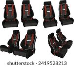 Vector sketch illustration of sport racing car seat design