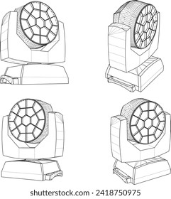 Dibujo vectorial de diseño de foco para el espectáculo de escenario