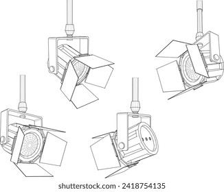 Ilustración de boceto vectorial de diseño de foco para la etapa de rendimiento