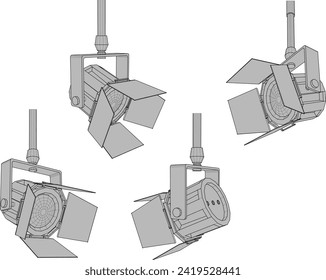 Ilustración de boceto vectorial de diseño de foco para la etapa de rendimiento