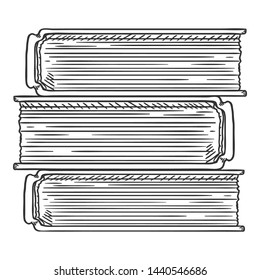Vector Sketch Illustration - Stack of Books