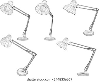 Vector sketch illustration of a study lamp design to be placed on a bedroom table