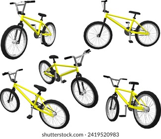 Vector sketch illustration of stunt bike design for attraction