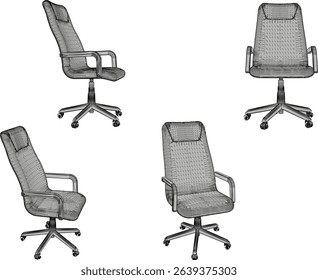 vector sketch illustration of swivel work chair design for office employee sitting 