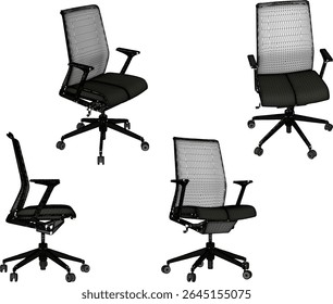 vector sketch illustration of swivel work chair design for office employee sitting