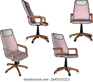 vector sketch illustration of swivel work chair design for office employee sitting