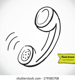 Vector Sketch Illustration - Telephone Handset