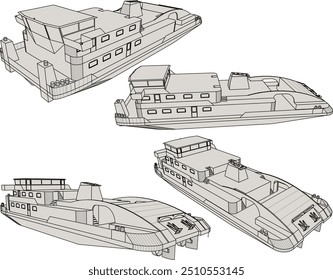 Ilustración de boceto de Vector de diseño de crucero de viaje para viaje turístico