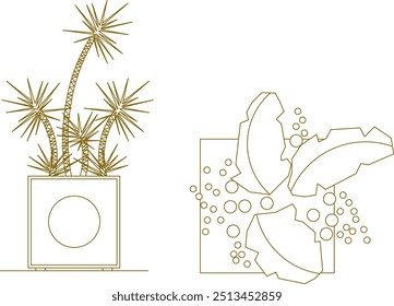 Vector sketch illustration of a tree bush plant design for a garden greening landscape