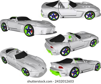 Vector sketch illustration of turbo racing sports car design with futuristic design