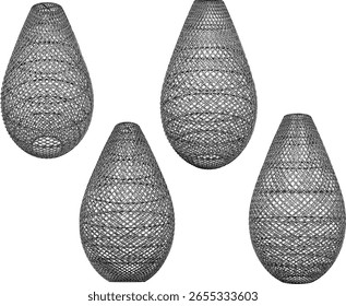 Vector sketch illustration of unique classic vintage ethnic traditional rattan wood decoration design