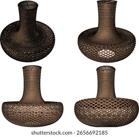 Ilustração de esboço vetorial do projeto único clássico vintage étnico tradicional decoração de madeira rattan