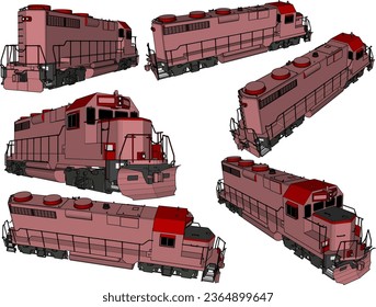 Vector sketch illustration of vintage classic old train design