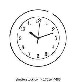 vector sketch illustration . wall clock. wall clock, vector sketch illustration
