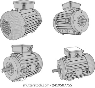Vector sketch illustration of WATER PUMP DYNAMO design
