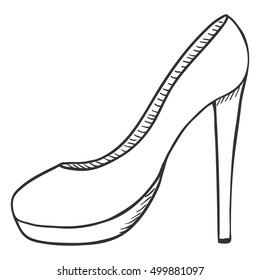 high heel shoe sketch
