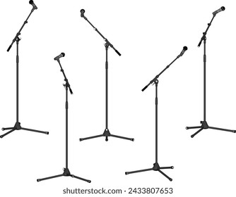 vector sketch illustrator design of mic stand for stand up comedians and singers