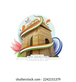 vector sketch of  India Gate for Republic Day India (26 January)