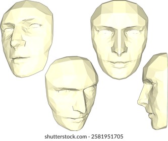 vector sketch of interior decoration design for a plain face mask without expression