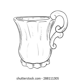 Vector sketch of jug. Hand draw illustration.