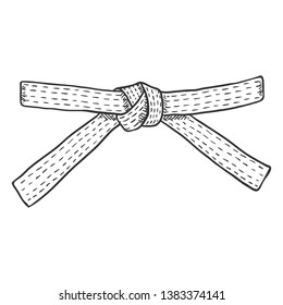 Vector Sketch Karate Belt on White Background