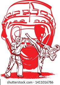 the vector sketch of kudo fighters