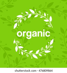 Vector sketch label for organic product. Farm offer design element.