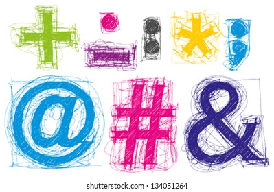 Vector sketch letters pencil style