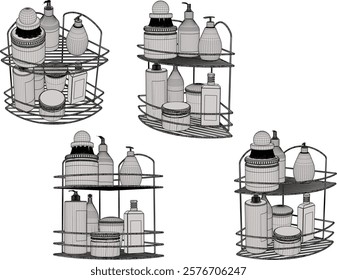 vector sketch of lifeguard building design engineering drawing