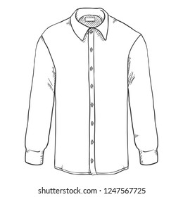 Vector Sketch Long Sleeve Classic Men Shirt