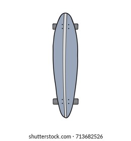 Vector sketch of the longboard skateboard. 