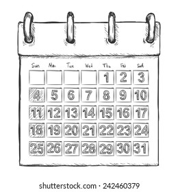 Vector Sketch Loose-leaf Calendar