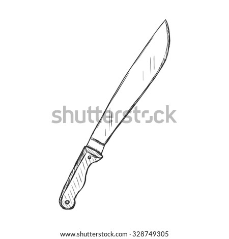 Vector Sketch Machete Knife