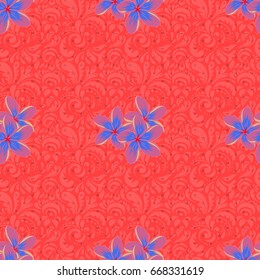 Vector sketch of many abstract colored flowers. Hand drawn seamless flower illustration. Seamless pattern abstract floral background.