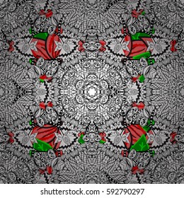 Vector sketch of many abstract flowers in colors. Hand drawn seamless flower illustration. Seamless pattern abstract floral background.