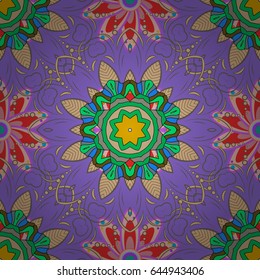Vector sketch of many abstract flowers. Hand drawn seamless flower illustration. Seamless pattern abstract floral background.