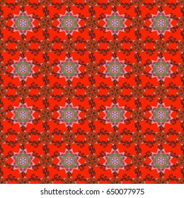 Vector sketch of many abstract flowers in colors. Hand drawn seamless flower illustration. Seamless pattern abstract floral background.