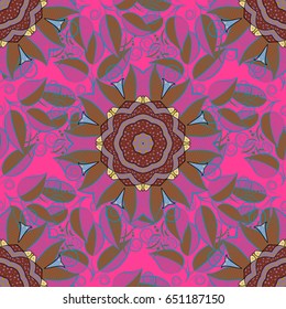 Vector sketch of many abstract flowers in colors. Hand drawn seamless flower illustration. Seamless pattern abstract floral background.