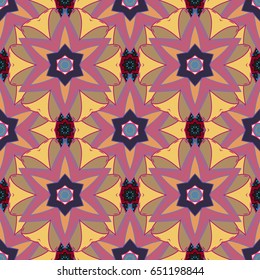 Vector sketch of many abstract flowers in blue colors. Hand drawn seamless illustration. floral background.
