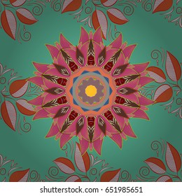 Vector sketch of many abstract flowers in colors. Hand drawn seamless flower illustration. Seamless pattern abstract floral background.