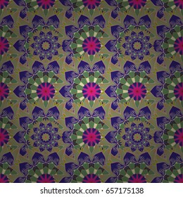 Vector sketch of many abstract flowers in colors. Hand drawn seamless flower illustration. Seamless pattern abstract floral background.