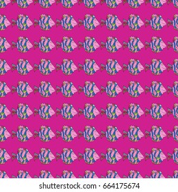 Vector sketch of many abstract flowers in pink colors. Hand drawn seamless flower illustration. Seamless pattern abstract floral background.